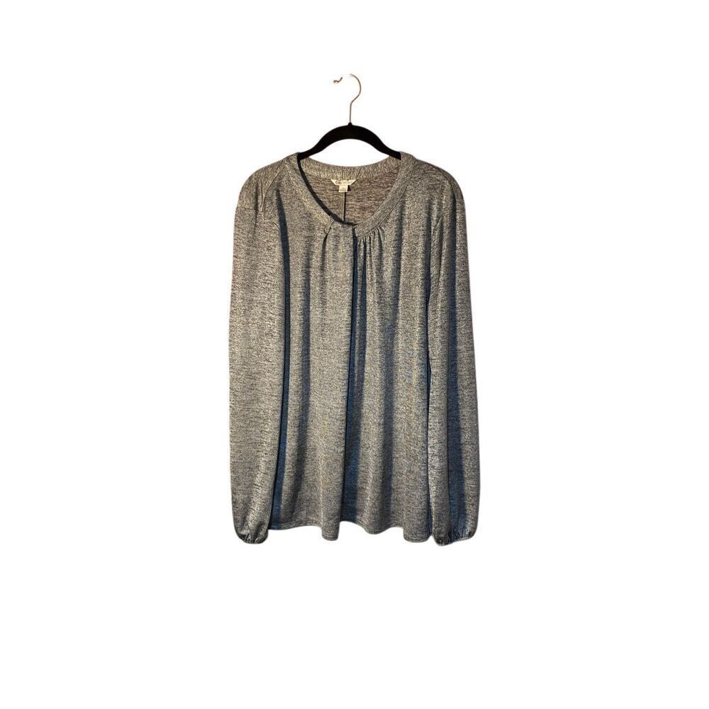 Cato women’s, silver sparkly, glitter, round neck, pull over stretch top S/XL